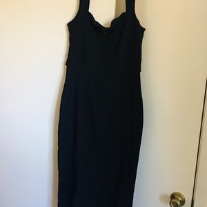 Black stretch belted front dress